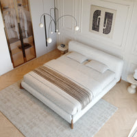 Boucle Fabric Minimalist King Size Bed