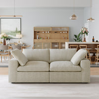 Sky Cloud Sectional Sofa | Modular Washable 80-Inch Linen Loveseats 2-Seaters