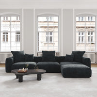 Modern Minimalist Corduroy Modular Sectional Sofa, L-Shaped Multi-Seater Fabric Couch, Freely Reconfigurable Sofa for Large Living Rooms