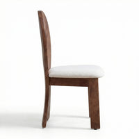 【LAS VEGAS MARKET EXHIBIT】Oval Cutout Back Wooden Dining Chair with Fabric Cushion