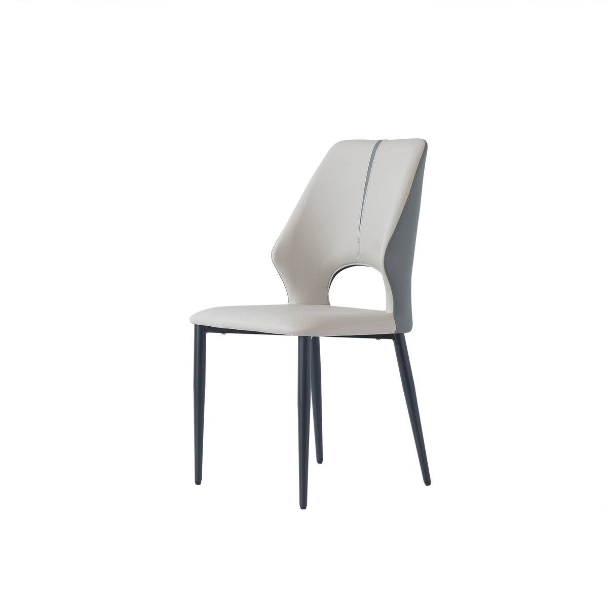 Modern Contrast Color Hollow Back Dining Chair Set of 2