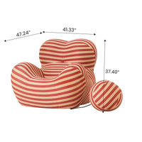 Unique Modern Stripe Accent Chair Sofa with Ottoman