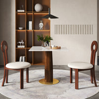 Light Luxury Conversation Table – Multi-Shape & Material Options + Multi-Column Solid Wood Leg, Retro Luxury Leisure Table