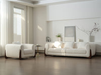Artistic Sherpa Couch Sofa with Solid Wood Legs