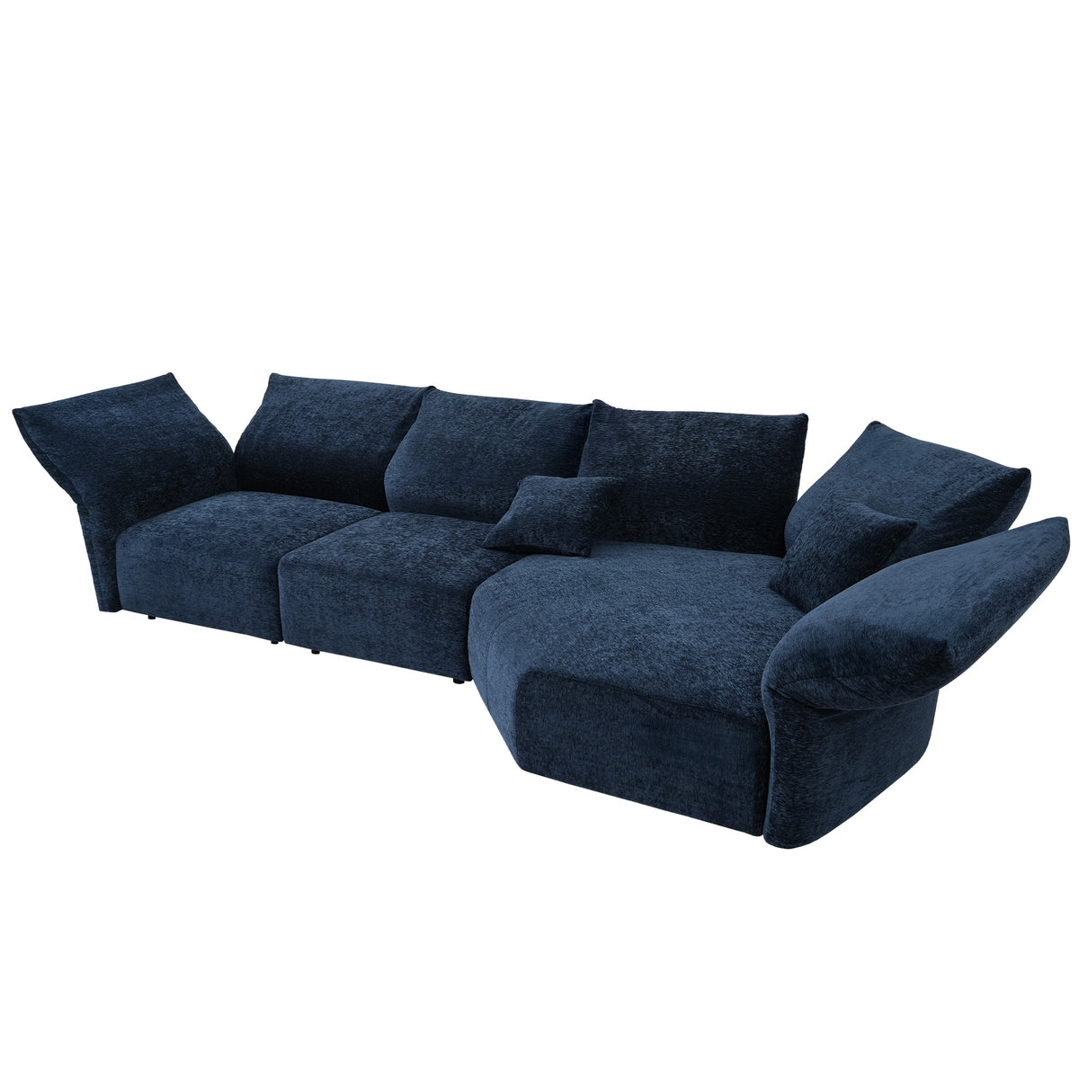 Modern Petal Modular Sectional Sofa – Chenille Fabric with Adjustable Backrests, L-Shaped Corner Couch