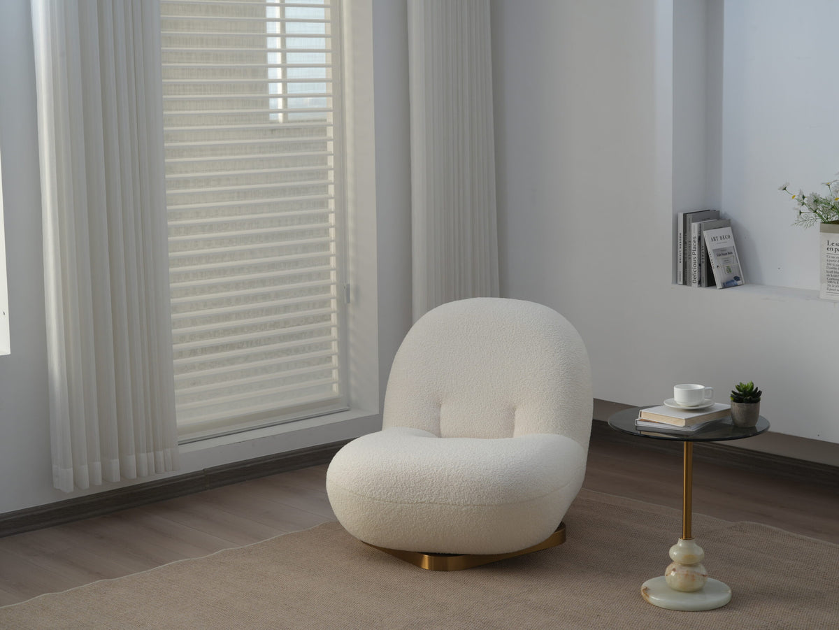 Modern Armless Single Sofa Round Seat