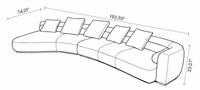 【LAS VEGAS MARKET EXHIBIT】Curved Modular Sectional Sofa, Linen Fabric Upholstered Chaise Lounge Sofa for Modern Living Room