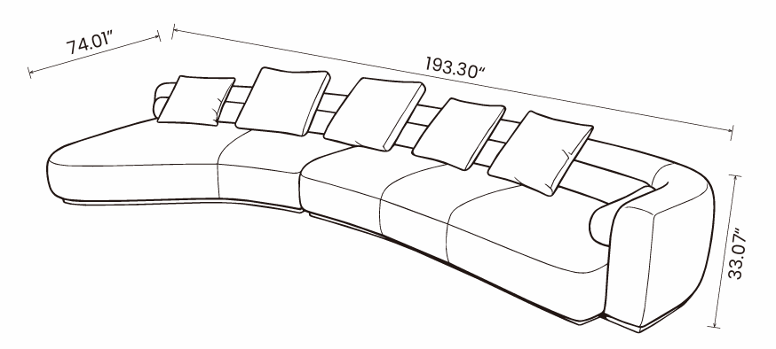 【LAS VEGAS MARKET EXHIBIT】Curved Modular Sectional Sofa, Linen Fabric Upholstered Chaise Lounge Sofa for Modern Living Room