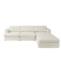 Modular L-Shaped Boucle Sectional Sofa, 2 Color Options, Freely Reconfigurable Fabric Couch with Chaise Lounge
