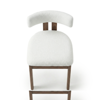 【LAS VEGAS MARKET EXHIBIT】Lambswool Upholstered Dining Chair – Walnut Wood Frame Minimalist Side Chair