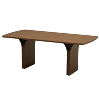 Light Luxury Modern Style Arched Table Legs Light Wood Dining Table