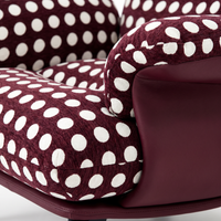 【LAS VEGAS MARKET EXHIBIT】Polka Dot Chenille Accent Chair, Two-Tone Curved Arm Upholstered Leisure Chair for Living Room