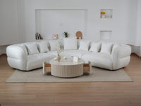 Minimalist Ribbed Round Coffee Table