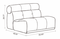 【LAS VEGAS MARKET EXHIBIT】Frosted Velvet Modular Armless Chaise Lounge Sofa, Single Block Accent Sleeper Sofa for Living Room