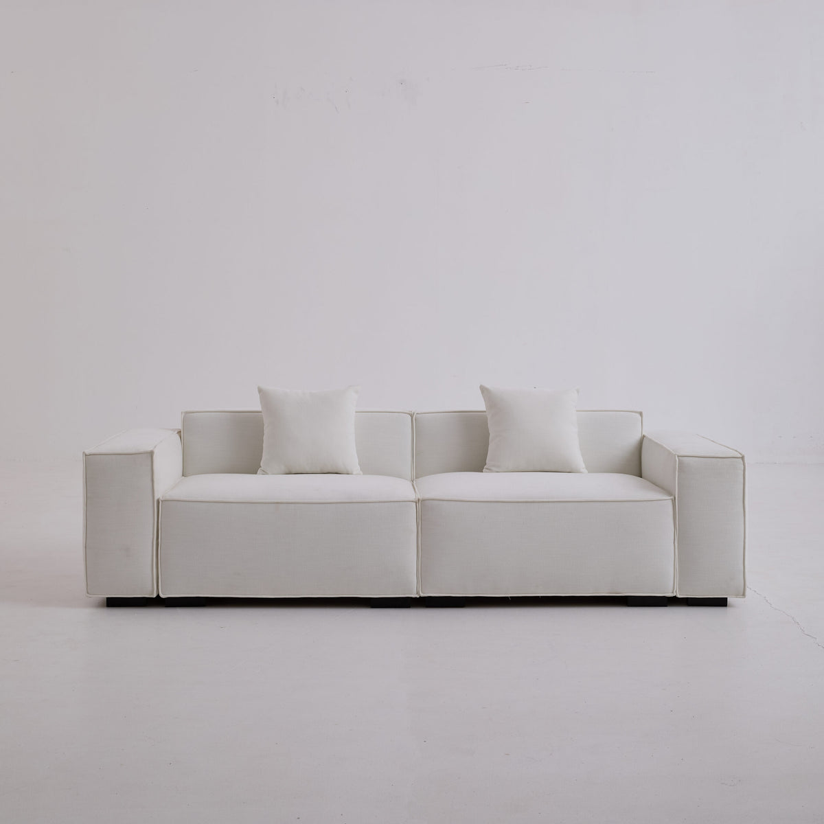 Sherpa Sofa Loveseat-Beige Fabric, Freely Assemblable for Living Room & Leisure Area