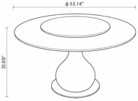 【LAS VEGAS MARKET EXHIBIT】Round Pink Natural Marble Dining Table, White Glossy Vase-Shaped Base Modern Luxury Kitchen & Dining Room Table