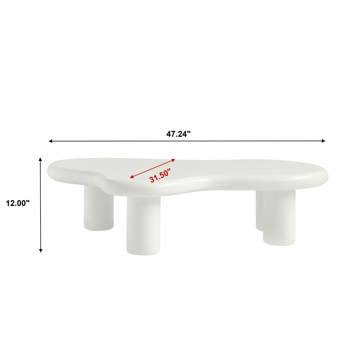 Abstract Swirl Coffee Table – 3 Color Options: Multicolor Swirl, Matte Black, Matte White