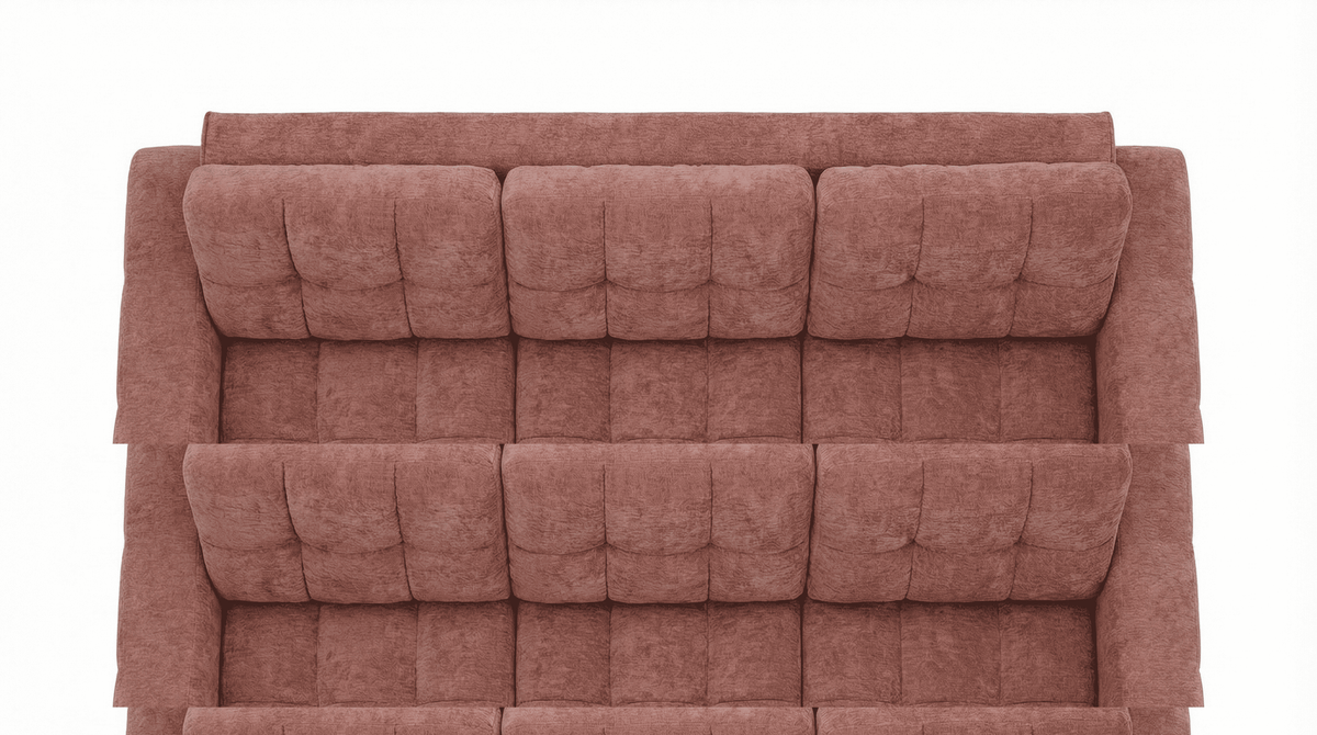 【LAS VEGAS MARKET EXHIBIT】Power Reclining Tufted Sofa – Chenille Fabric Couch with Adjustable Footrest