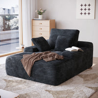 Modular Corduroy Lazy Sofa – Convertible Single Chaise Lounge with Pillows for Living Room/Bedroom