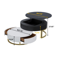 Lift-Top Nesting Coffee Table with Storage – 2 Tabletop Options (Black/White Sintered Stone)