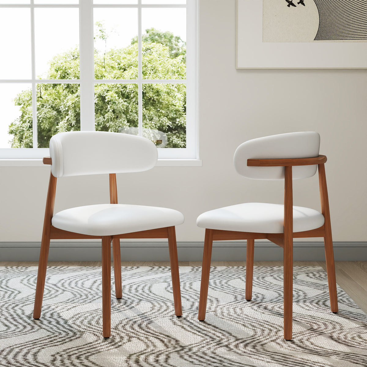 Modern Upholstered Dining Chair Set – 2 Fabric Options, 2 Colors, 2-Pack / 4-Pack Available