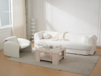 Travertine Block Leg Square Coffee Table