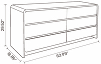 【LAS VEGAS MARKET EXHIBIT】Solid Oak 6-Drawer Wide Dresser, Full Rounded Edge Minimalist Wood Chest of Drawers for Bedroom Storage