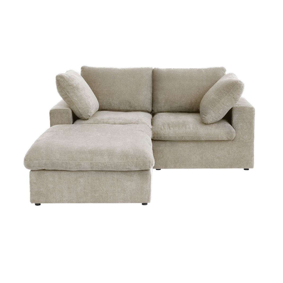 Sky Cloud Sectional Sofa | Pet-Friendly Cover 80-Inch Linen L-Shaped Sectionals 3-Seaters