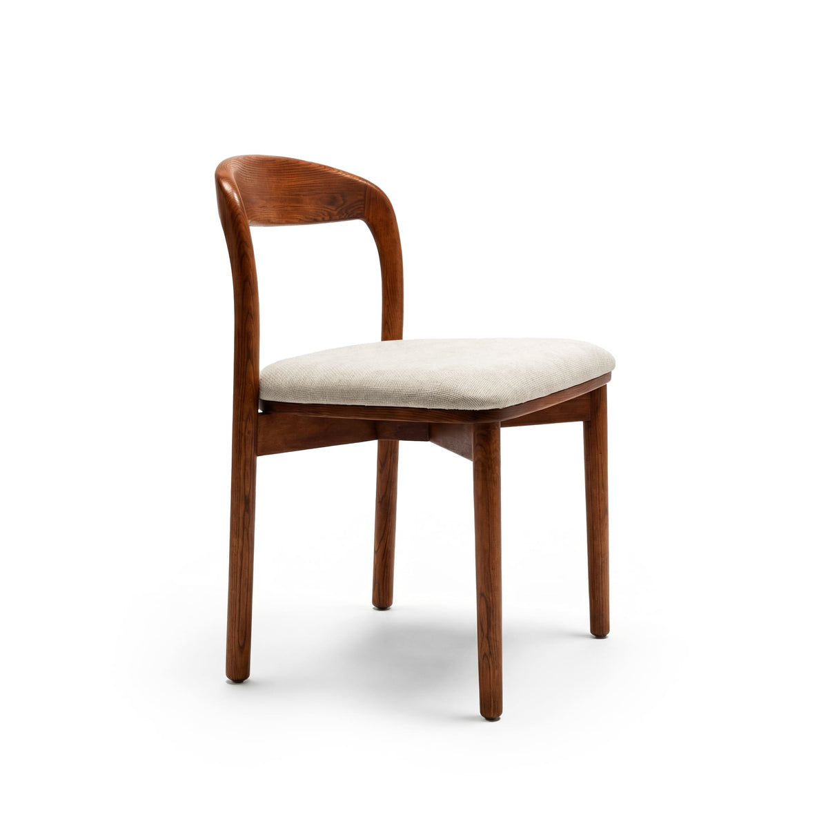 【LAS VEGAS MARKET EXHIBIT】Curved Back Dining Chair – 2 Color Options: Black Wood & Walnut Wood Upholstered Side Chair