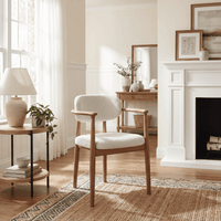 【LAS VEGAS MARKET EXHIBIT】 Walnut Wood Dining Armchair – Upholstered in Leather or Lambswool