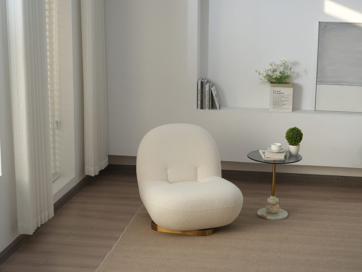 Modern Armless Single Sofa Round Seat