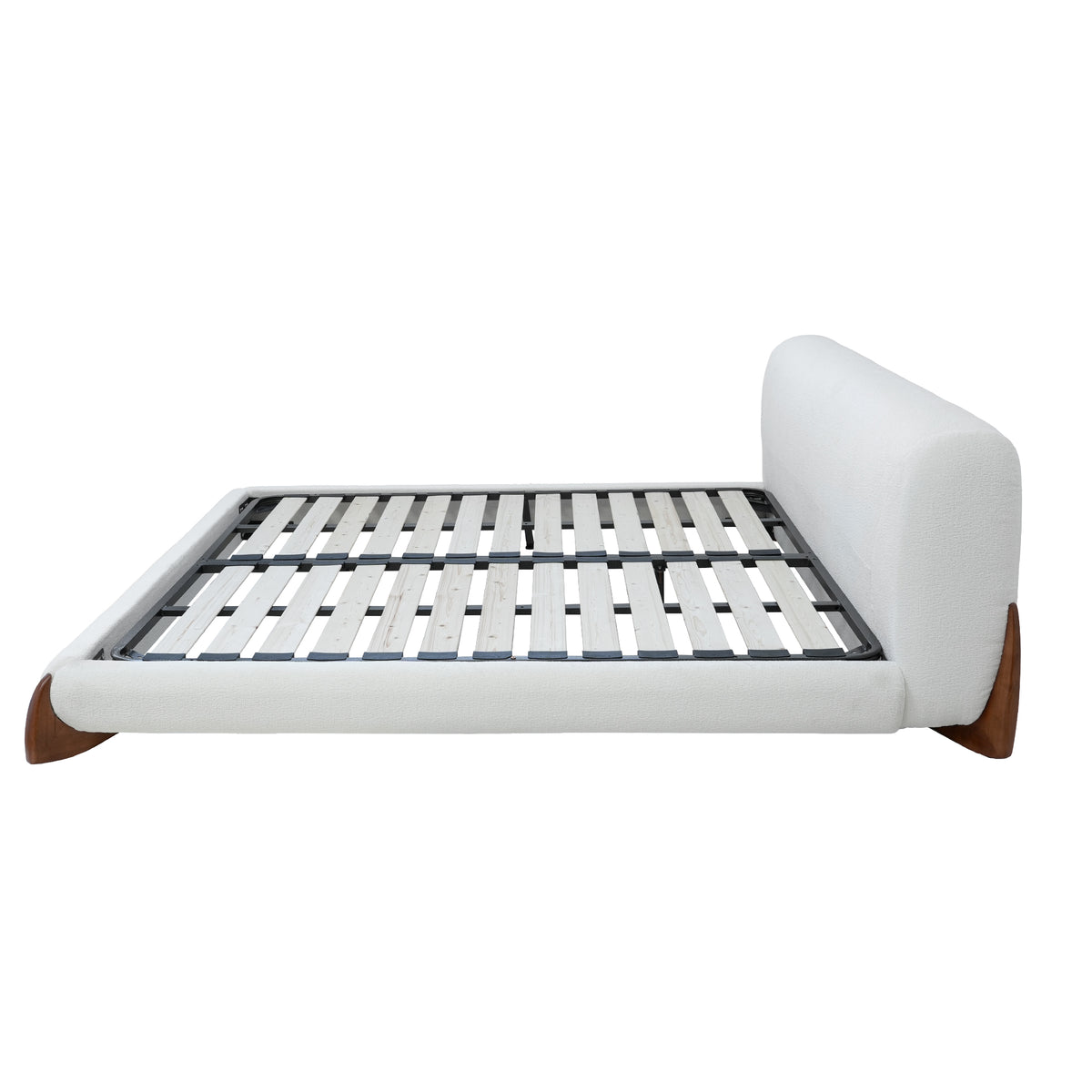 Boucle Fabric Minimalist King Size Bed