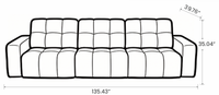 【LAS VEGAS MARKET EXHIBIT】Power Reclining Tufted Sofa – Chenille Fabric Couch with Adjustable Footrest