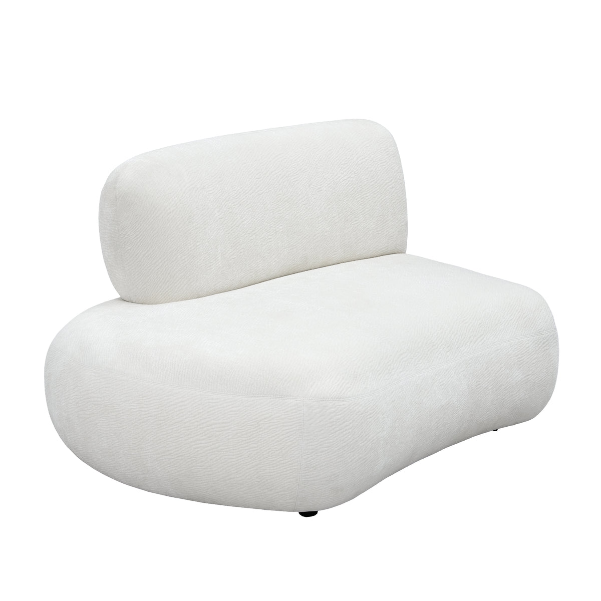 Curved Modular Sofa with Textured Fabric – Modern Minimalist Sectional