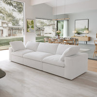 Sky Cloud Sectional Sofa | Pet-Friendly Cover 120-Inch Linen Sleepers 3-Seaters