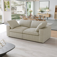 Sky Cloud Sectional Sofa | Modular Washable 80-Inch Linen Loveseats 2-Seaters