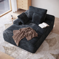 Modular Corduroy Lazy Sofa – Convertible Single Chaise Lounge with Pillows for Living Room/Bedroom