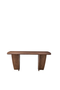 Modern Minimalist Dining Table with Tapered Walnut Base