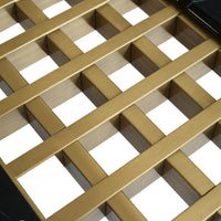 Modern Coffee Table with Artificial Marble Tops, Stainless Steel Grid, and Iron Legs