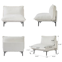 Minimalist L-Shaped Modular Sofa with Ottoman – 20cm High Legs, Light Luxury Living Room Sectional