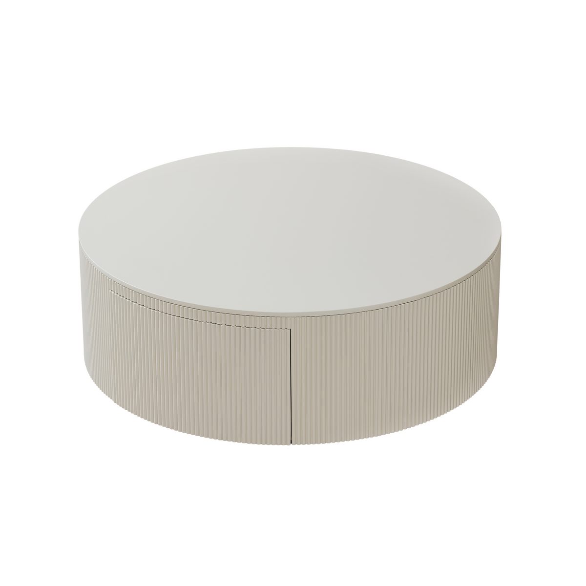 Minimalist Ribbed Round Coffee Table