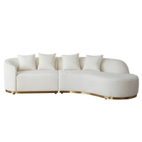 Contemporary Curved Couch in Sherpa Cover