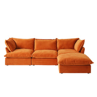 Modern Minimalist Modular L-Shaped Sofa, Ultra-Soft Fabric Convertible Corner Couch, Spacious & Comfortable Multi-Seater for Large Living Rooms