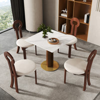 Light Luxury Conversation Table – Multi-Shape & Material Options + Multi-Column Solid Wood Leg, Retro Luxury Leisure Table