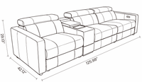 【LAS VEGAS MARKET EXHIBIT】3-Seat Leather Power Recliner Sofa with Console & Cup Holders
