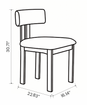 【LAS VEGAS MARKET EXHIBIT】Lambswool Upholstered Dining Chair – Walnut Wood Frame Minimalist Side Chair