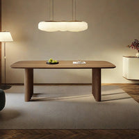 Modern Solid Ash Wood 70.87 Inches Dining Table for 6-8 People with Wood Legs