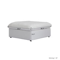 Sky Cloud Sectional Sofa | Modular Washable 40-Inch Linen Ottomans 1-Seaters