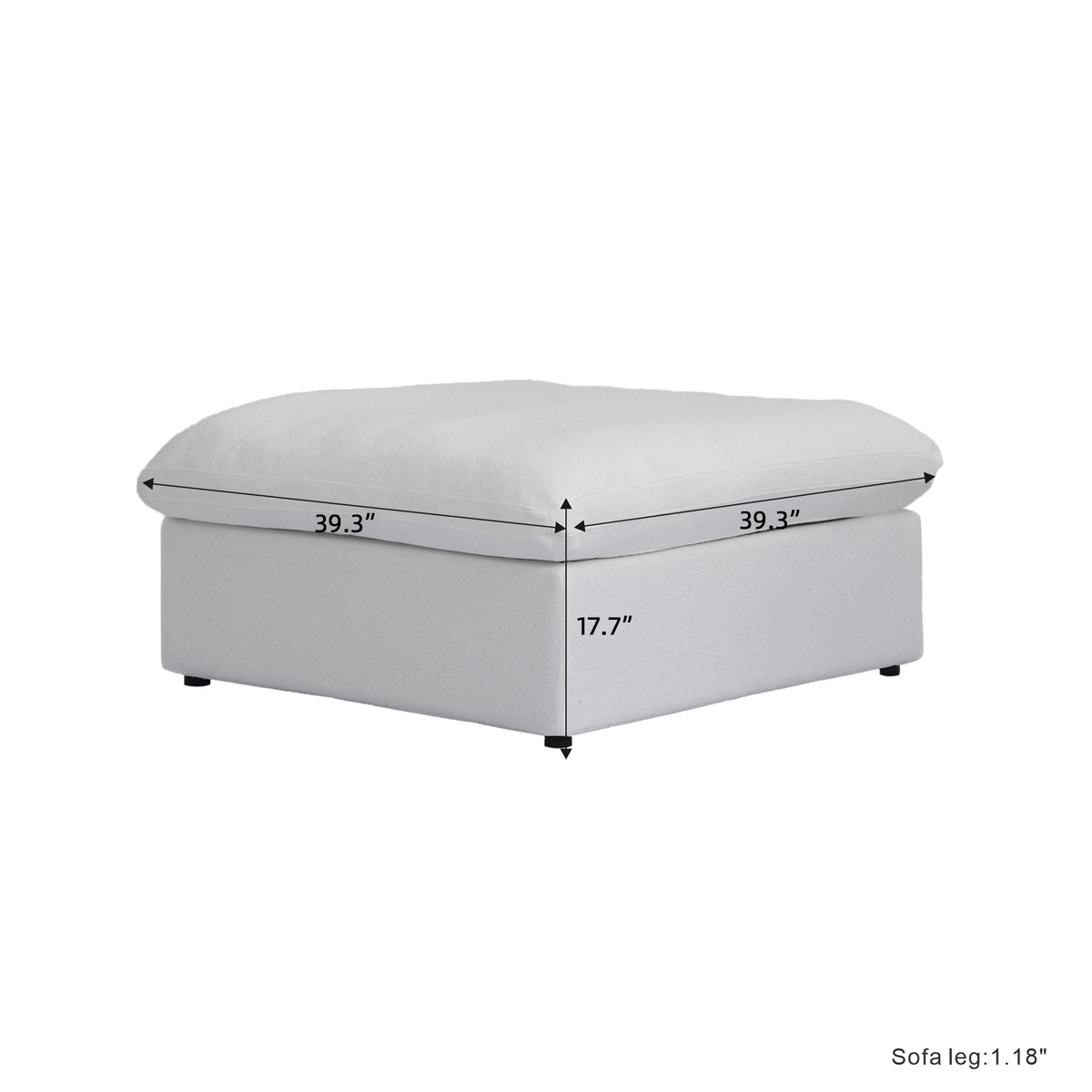 Sky Cloud Sectional Sofa | Modular Washable 40-Inch Linen Ottomans 1-Seaters