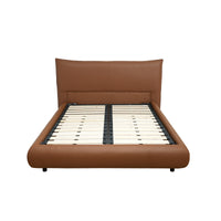 Modern Queen And King Size Leather Bed with Wood Frame